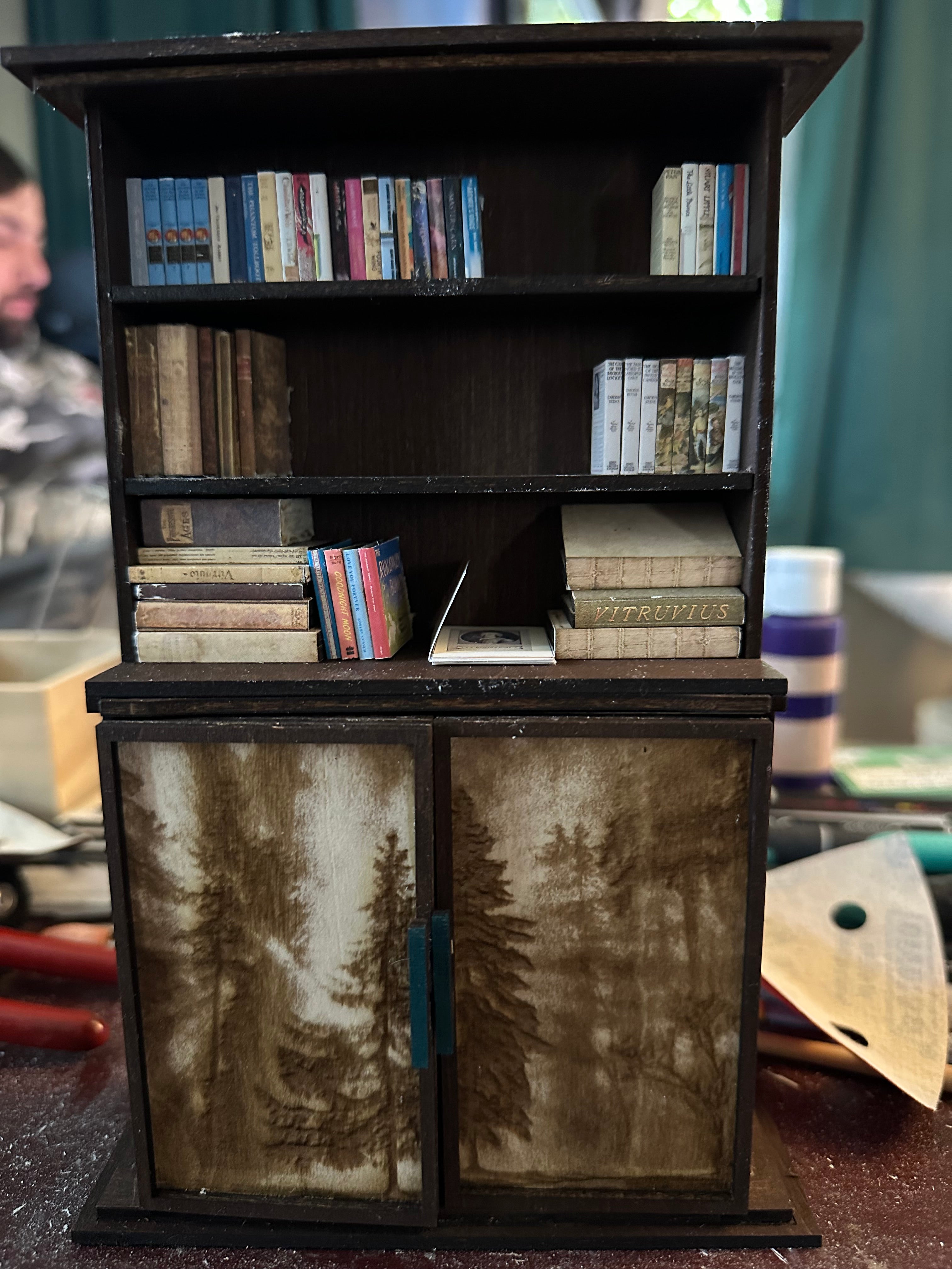 Miniature 1:12 scale Bookcase: Style 3